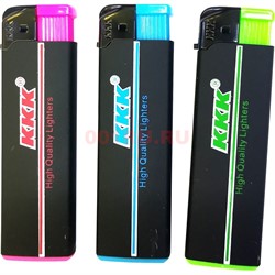 Зажигалка KKK газовая 3KD-859-1 турбо «черная soft touch» 50 шт/упаковка - фото 190284