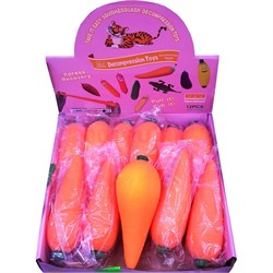 Морковка игрушка мялка антистресс 12 шт/упаковка - фото 191176