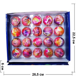 Мячик прыгун светящийся «цветной слайм» 45 мм 20 шт/упаковка - фото 191858