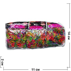 Набор резиночек 600 шт одноцветные цвета в ассортименте 12 упаковок - фото 191942