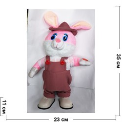 Кролик в шляпе музыкальная игрушка 3 песни цвета в ассортименте - фото 192385