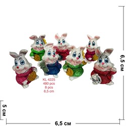 Кролики из полистоуна (KL-4225) с деньгами 8 шт/упаковка символ 2023 года - фото 192697