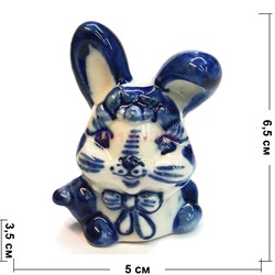 Кролик гжель №5 Ксеноморф 6,5 см высота символ 2023 года - фото 192925