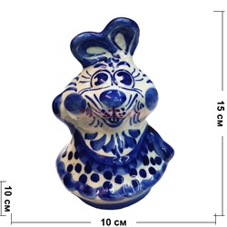 Кролик гжель №22 Полковник 15 см высота символ 2023 года - фото 192964