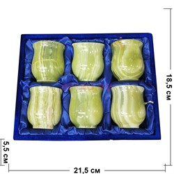 Набор из 6 стаканов 7,5 см (2,5х3 дюйма) в бархатной коробочке из оникса - фото 193551