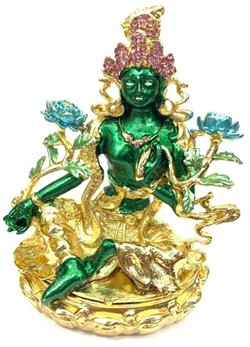 Шкатулка «фигурка буддийская» Зеленая Тара металл (NS-691) - фото 193869