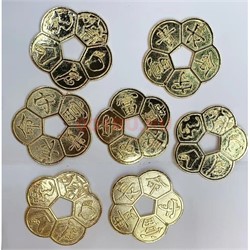 Монета Фэншуй под золото 55 мм - фото 194018