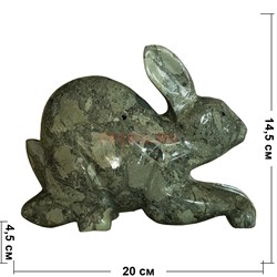 Кролик серый из мрамора 20 см 8 дюймов - фото 194151