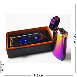 Зажигалка USB (21-37) двойной разряд электроимпульсная 2 цвета - фото 194968
