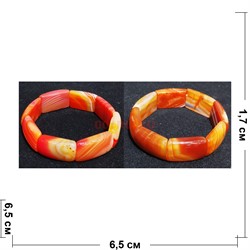 Браслет из агата 8 сегментов 27x17 мм (янтарный) - фото 195447
