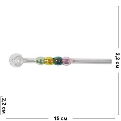 Трубочка цветная 4 шарика 15 см длина 22 мм диаметр - фото 195501