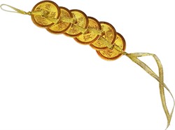 6 монет золотых 3,8 см связка - фото 196413