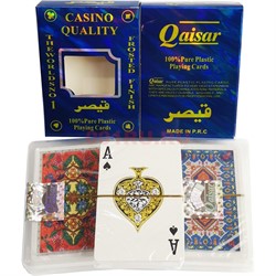 Карты игральные покерные Qaisar пластиковые 12 шт/упаковка - фото 196515