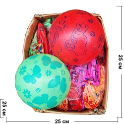 Надувной мяч детский цветной с рисунками 10 шт/упаковка - фото 196728