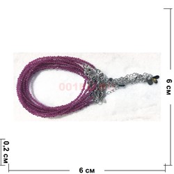 Браслет граненый 2 мм из темно-пурпурной шпинели - фото 196996