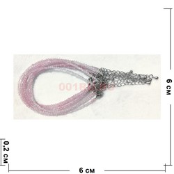 Браслет граненый 2 мм из розового кварца (2 цвета) - фото 197241
