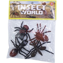 Набор пауки мухи (Q101-1) большие 4 шт - фото 197357