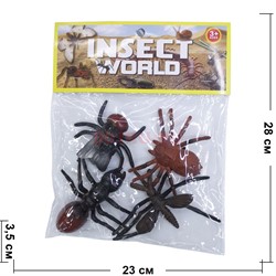 Набор пауки мухи (Q101-1) большие 4 шт - фото 197358
