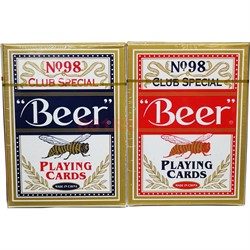 Карты игральные №98 Club Special «Beer» 12 шт/уп 144 шт/кор (100% пластик) - фото 197534