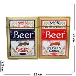 Карты игральные №98 Club Special «Beer» 12 шт/уп 144 шт/кор (100% пластик) - фото 197535