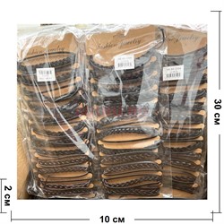 Браслет из кожзама (BR-1594) с плетением 3 цвета 12 шт/упаковка - фото 197864