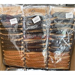 Браслет из кожзама (BR-1597) с плетением 3 цвета 12 шт/упаковка - фото 197875