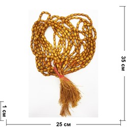 Четки деревянные (M-380) цвет янтарный форма рис 12 шт/упаковка - фото 198293