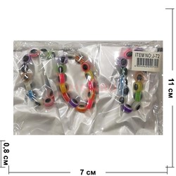 Браслет сглаз (J-72) цветной в индивидуальном пакетике 12 шт/упаковка - фото 198309