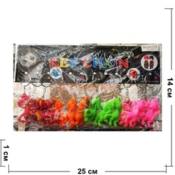 Брелок резиновый (WG-156) драконы цветные 120 шт/упаковка (3 вариант) - фото 198419