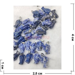 Подвеска «ангелочек» из содалита и лазурита - фото 198877