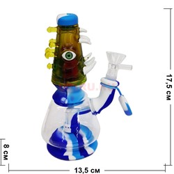 Бонг силикон + стекло «глаз» 17 см - фото 199015