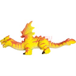 Игрушка резиновая Дракон желтый со звуком 60 см длина - фото 199499