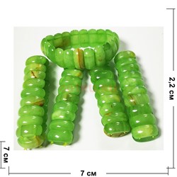 Браслет «зеленый оникс» 22х8 мм размер сегмента - фото 199544
