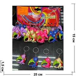 Брелок резиновый (DKL-6) Драконы символ 2024 года 120 шт/блок - фото 199726