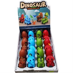 Машинка Динозавры Dinosaur Hatch Eggs Car 12 шт/упаковка - фото 200301