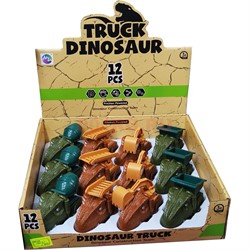 Машинка Динозавры строительная Truck Dinosaur 12 шт/упаковка - фото 200307