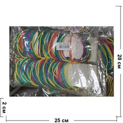 Набор резинок 6 шт/упаковка цветные яркие (KG-338-23) блок 200 упаковок - фото 200379