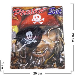 Набор пирата Повязка и накладка черная на глаз 12 шт/упаковка - фото 201059