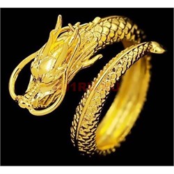 Кольцо металлическое Дракон цвет золото - фото 201517