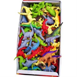 Игрушка резиновая Динозавры 108 шт/упаковка - фото 201614