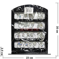 Серьги металлические (M-77) с камешком 24 шт/упаковка - фото 201946