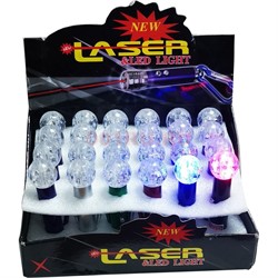 Брелок фонарик лазер + режима мерцания с карабином 24 шт/упаковка - фото 202013