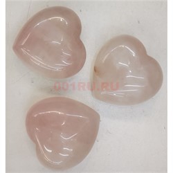 Сердца 3x3 см из натурального розового кварца (цена за 1 шт) - фото 202517