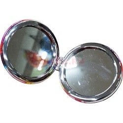Зеркало круглое (0028) в кожзаме с рисунками 12 шт/уп - фото 202842
