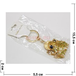 Брелок со стразами (KY-1196) лягушка жаба со стразами 12 шт/упаковка - фото 203020