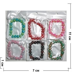 Браслеты сахарный кварц (M-266) цветные 12 шт/упаковка - фото 203116