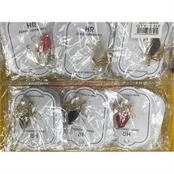Брошь металлическая Бабочка со стразами 12 шт/упаковка (BP-640) - фото 203263