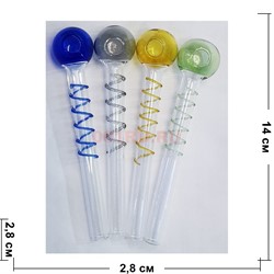 Трубка стеклянная «нитка» цветная 14 см длина 28 мм диаметр - фото 203291
