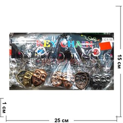 Брелок металлический (AZ-R-169) маска Гая Фокса 3 цвета 12 шт/упаковка - фото 203552