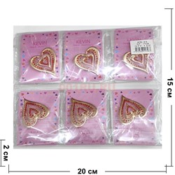 Брошь со стразами (BP-748) сердце 12 шт/упаковка - фото 203737